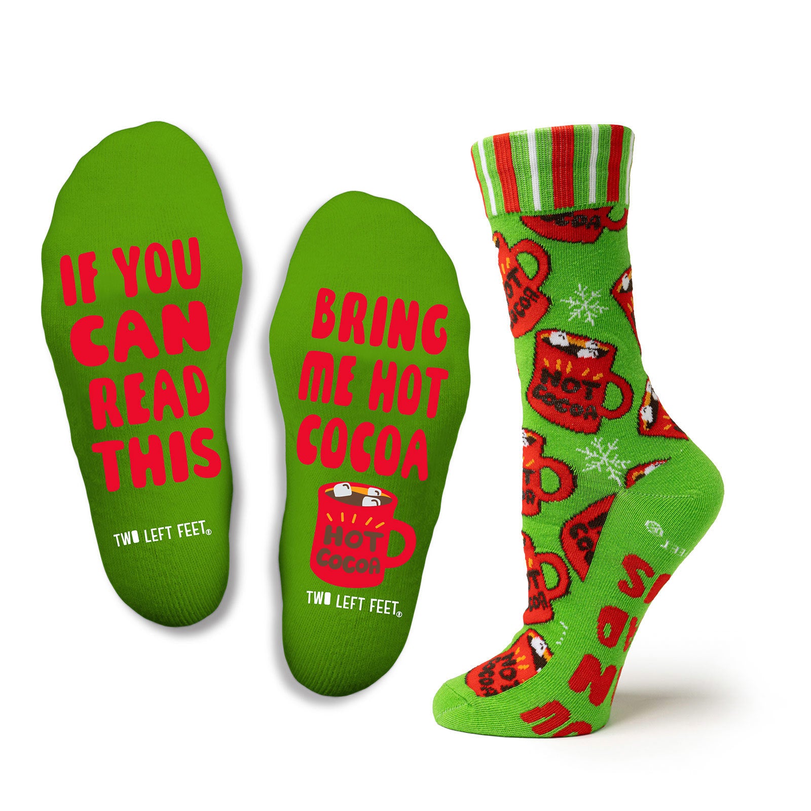 Two Left Feet Holiday Christmas Adult Sock, Small Feet