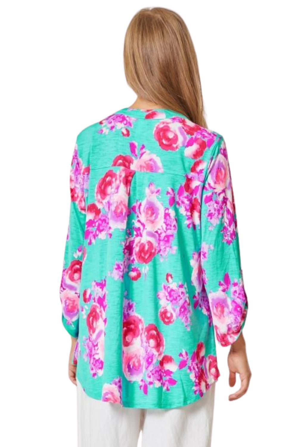 Dear Scarlett Womens Lizzy Relaxed Flowy High Low Blouse