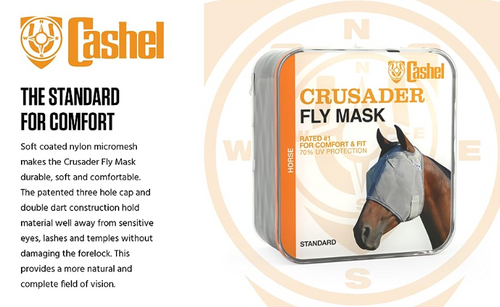 Cashel Crusader Horse Fly Mask with Ears, Breast Cancer Pink