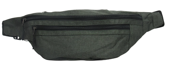 AR New York Canvas Fanny Pack, Adjustable Waist Belt, Green