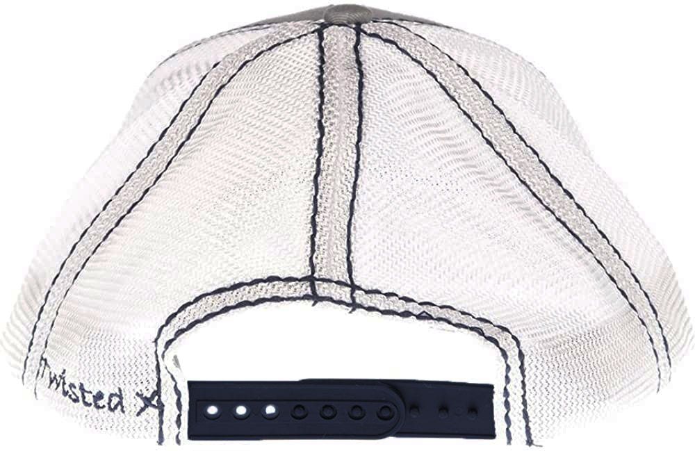 Twisted X Mens Adjustable Snapback Mesh Cap Hat (Grey/White, One Size)
