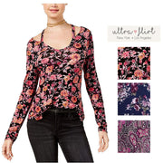 Ultra Flirt Juniors' Printed Cutout-Neck Top