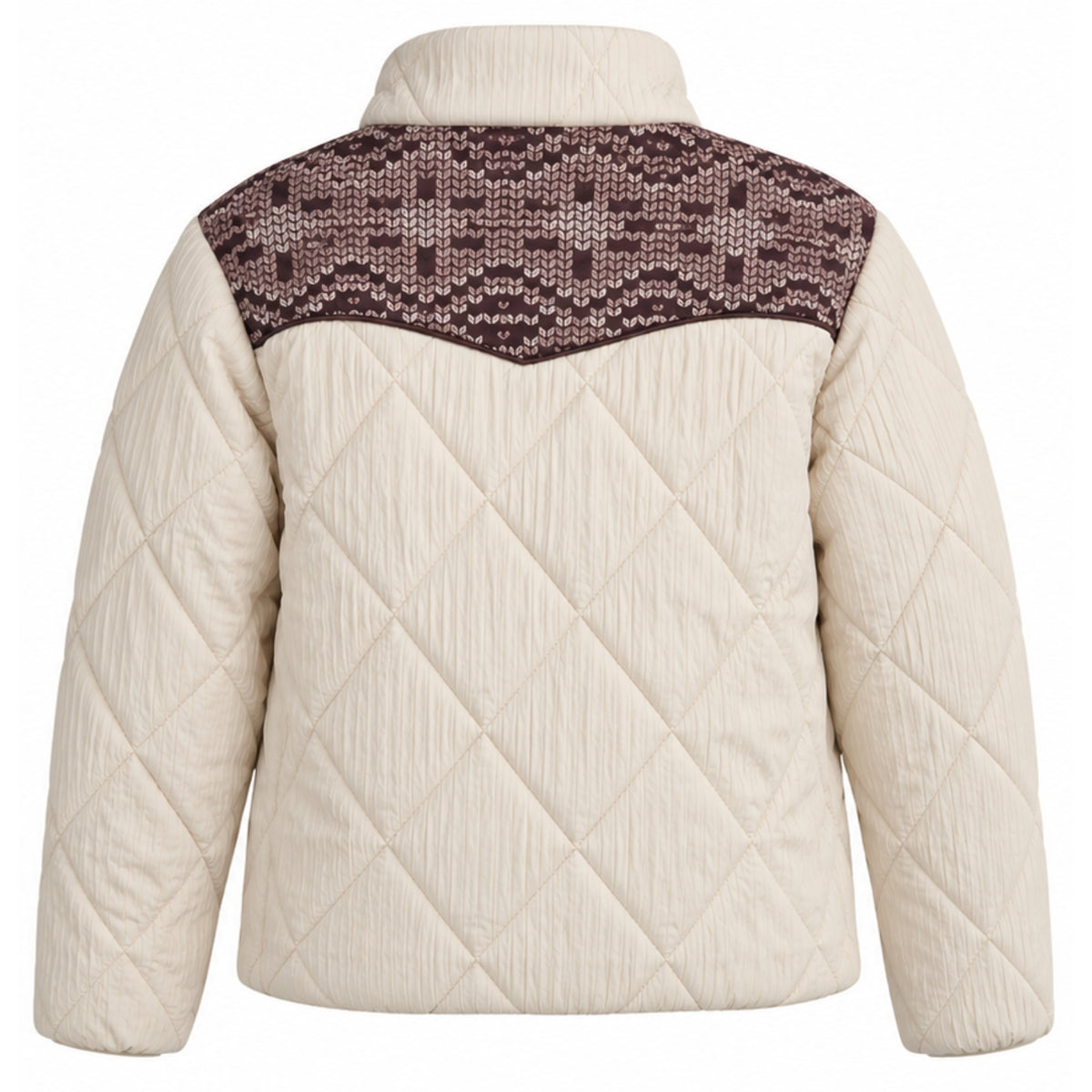 Hooey Women's Western Daisy Quilted Puffer Jacket, Cream