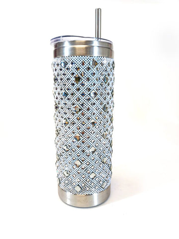 Jacqueline Kent Rhinestone 20oz Bling Tumbler with Clear Lid, Straw and Gift Bag