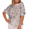 Catherine Lillywhite's Women's Blue Dot Print Knit Top, Made in Italy, OS