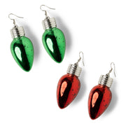 Lotsa LITES! Womens Holiday Frost Bulb Christmas Lights Earrings