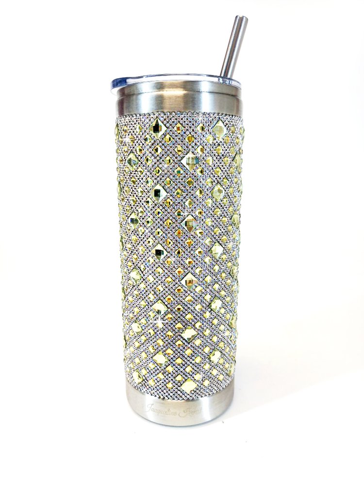 Jacqueline Kent Rhinestone 20oz Bling Tumbler with Clear Lid, Straw and Gift Bag