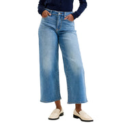 Judy Blue Womens Claudia Mid Rise Wide Leg Ankle Length Jeans- Medium Ease Blue