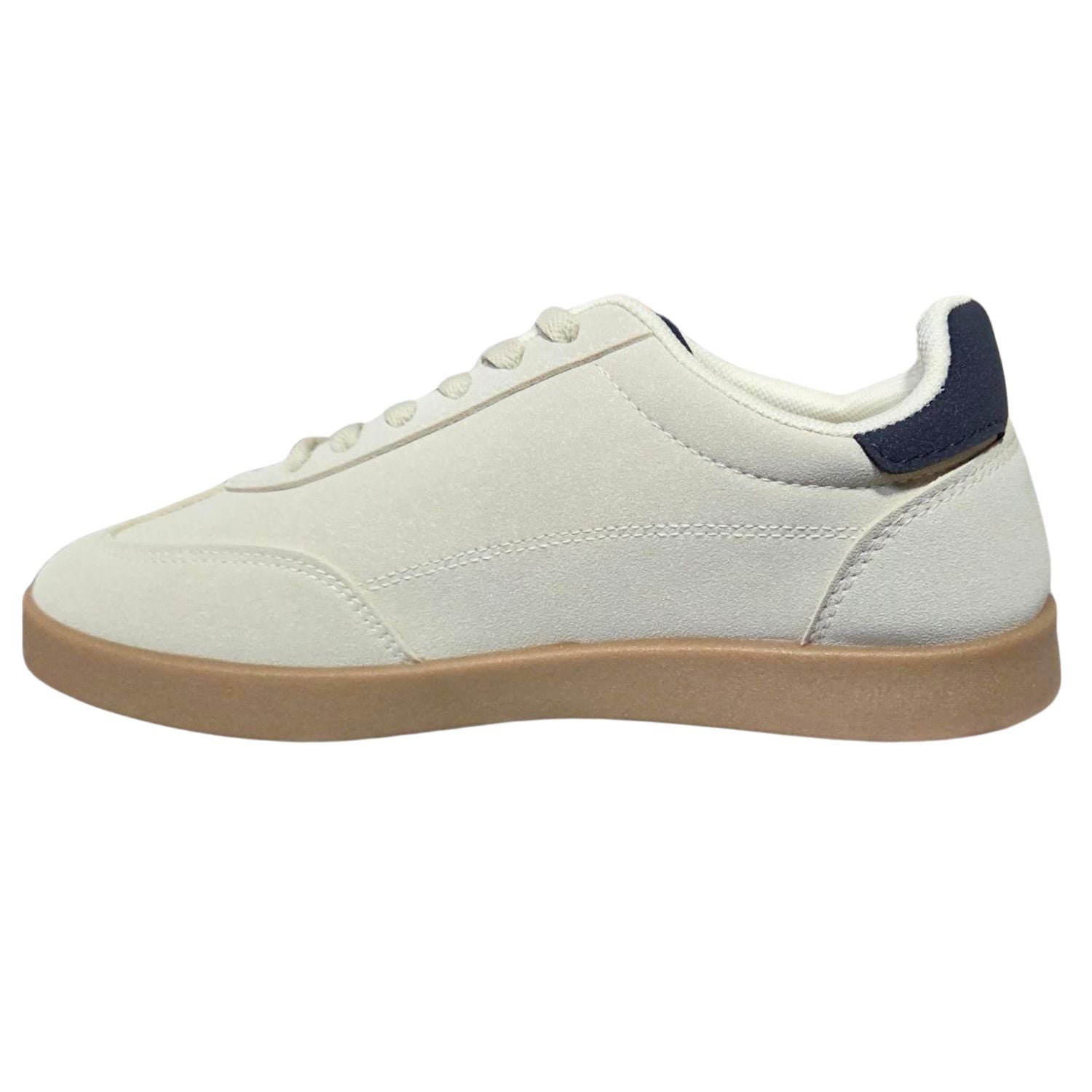 Very G Womens Retro Lace Up Throwback Sneaker, Beige