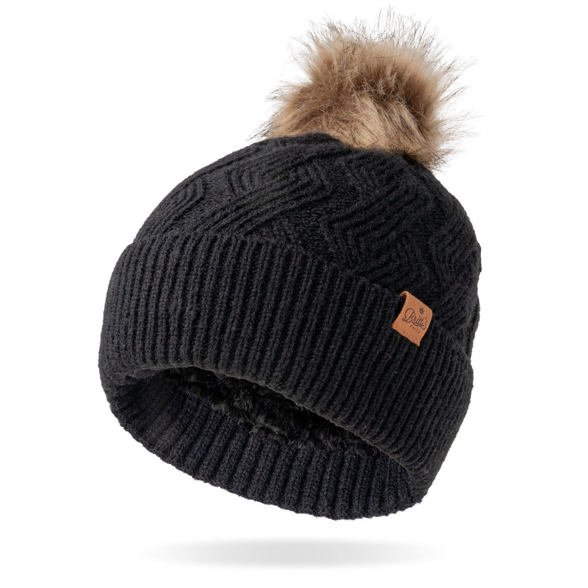 Britt's Knits Diamond Weave Mainstay Pom Hat
