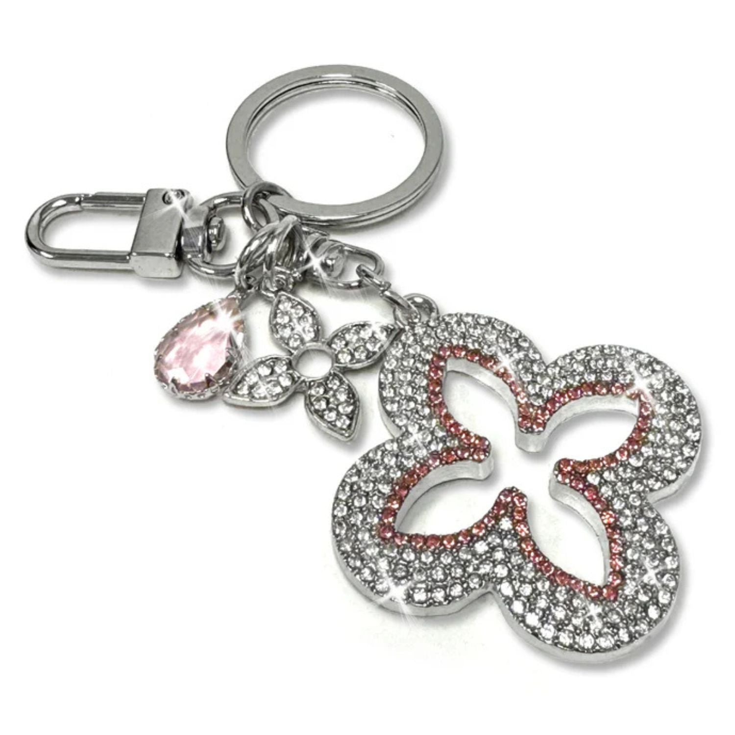 Jacqueline Kent Crystal Clover Purse Charm Keychain
