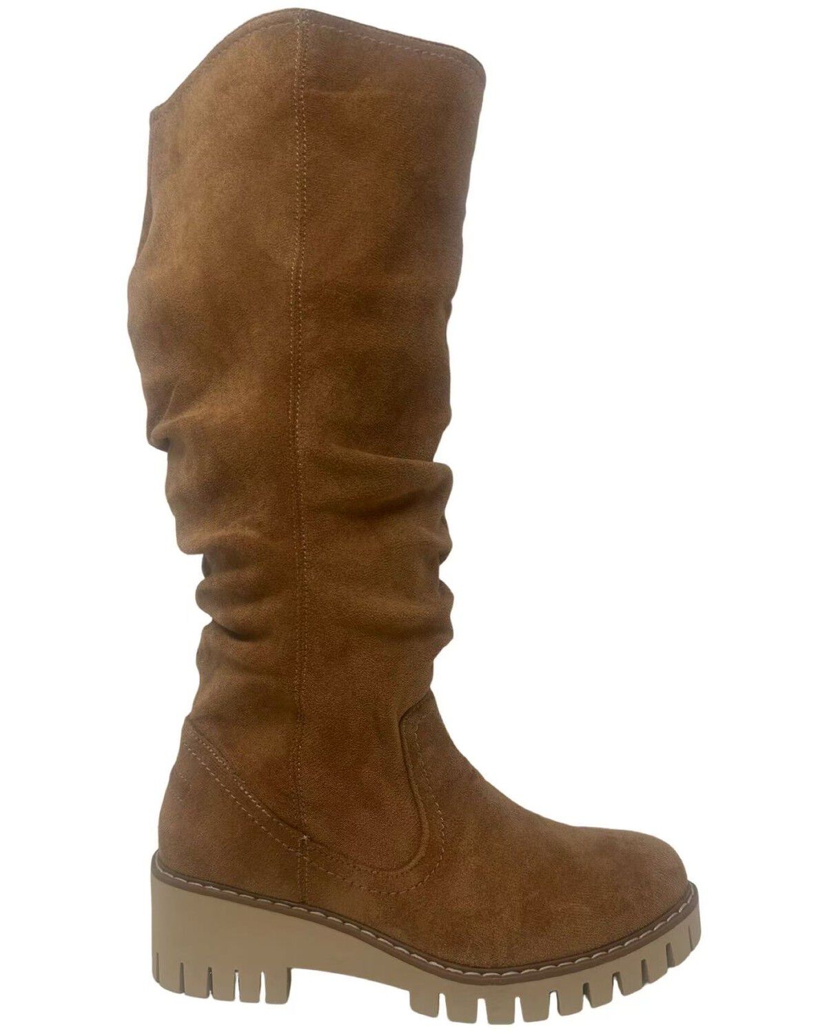 Very G Womens Dashing Tall Round Toe Slouchy Suede Knee High Fashion Boots