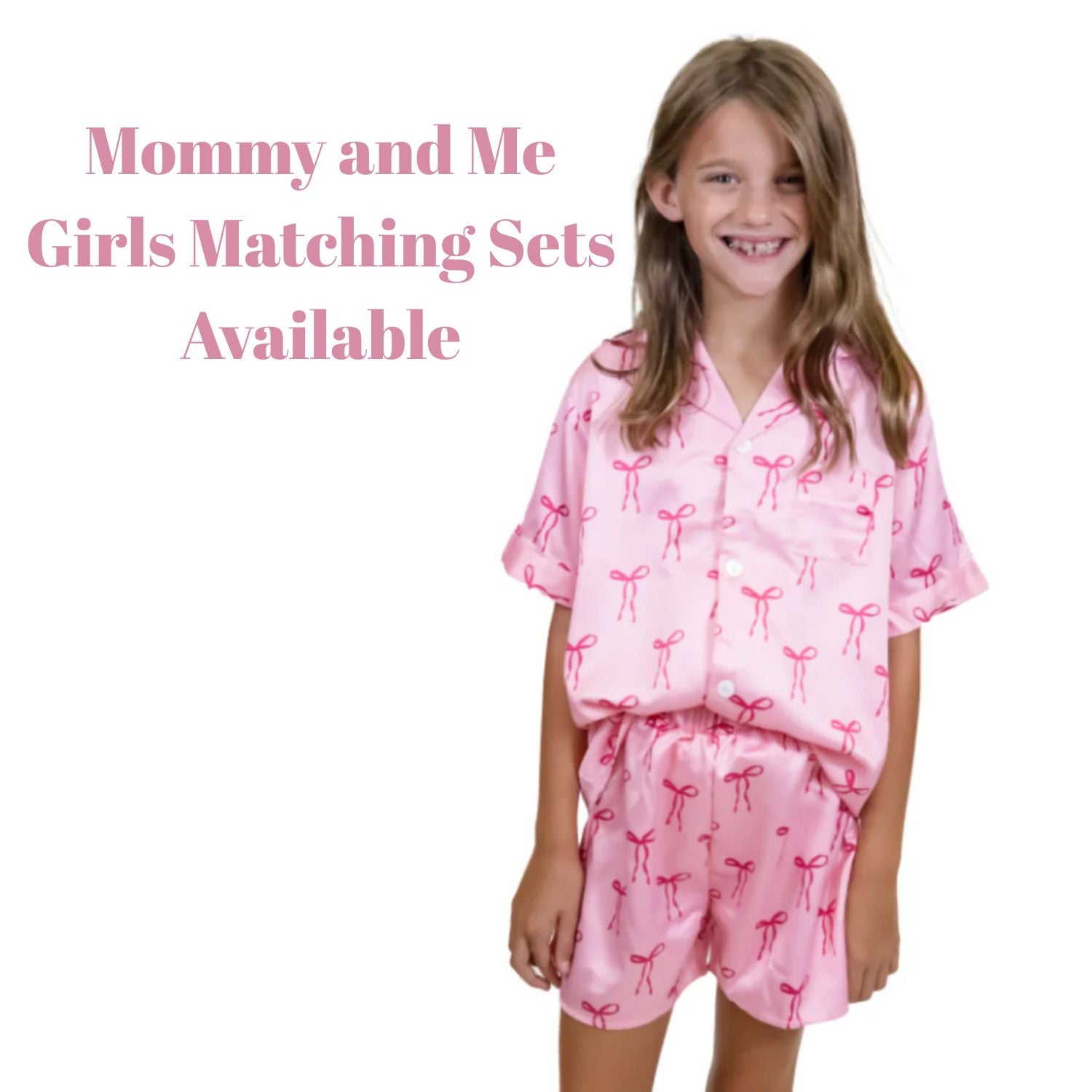 Jane Marie Womens Pink Tied with a Bow Satin Pajama Short Set