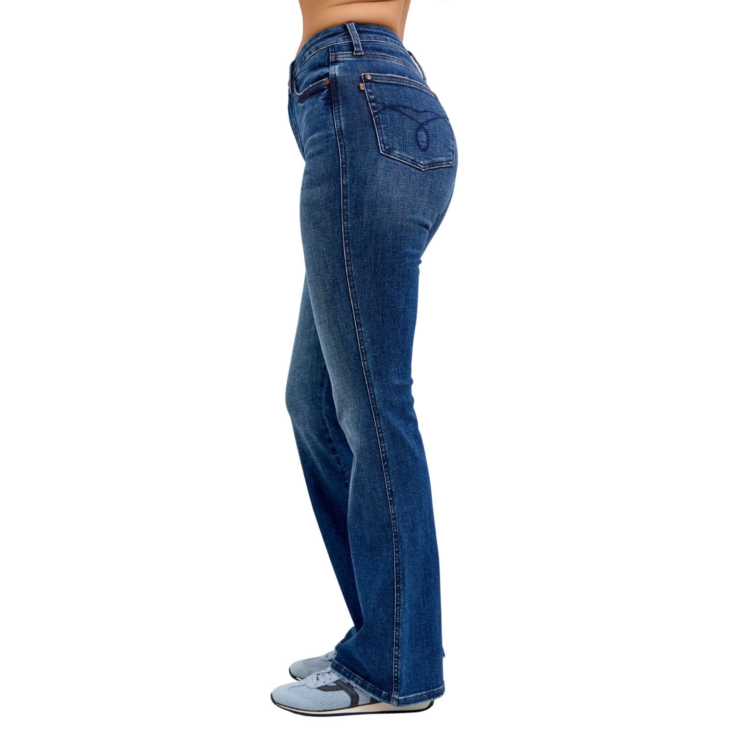 Judy Blue Womens High Waist Tummy Control Bootcut Jeans, Dark wash
