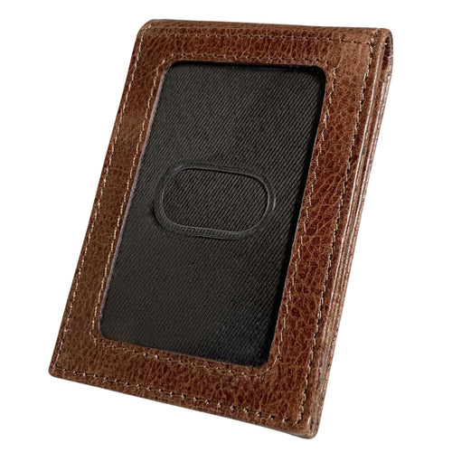 Mad Golfer Embossed Logo Leather Money Clip Bifold Wallet