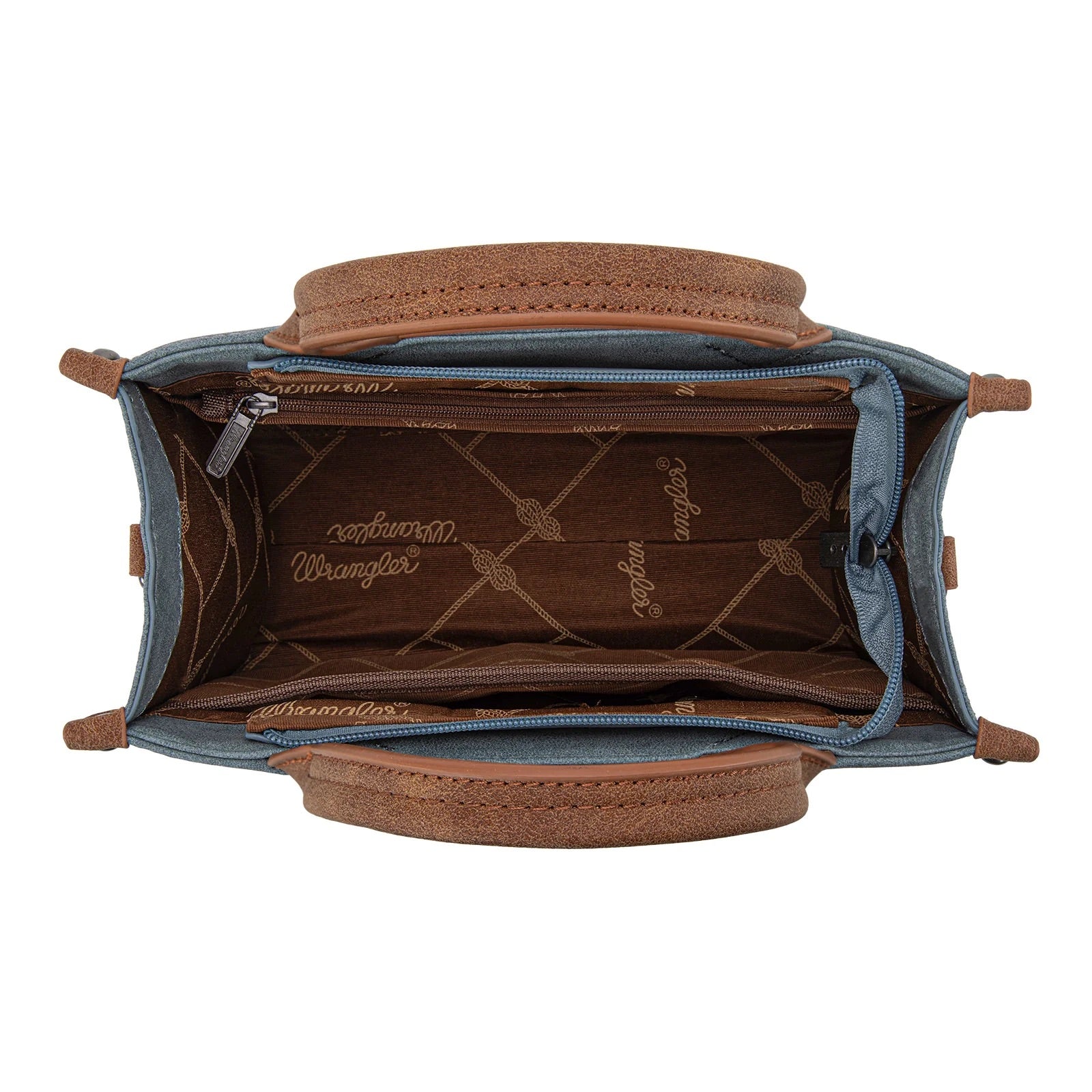 Wrangler Buckle Tote Crossbody PU Leather Purse- Jean