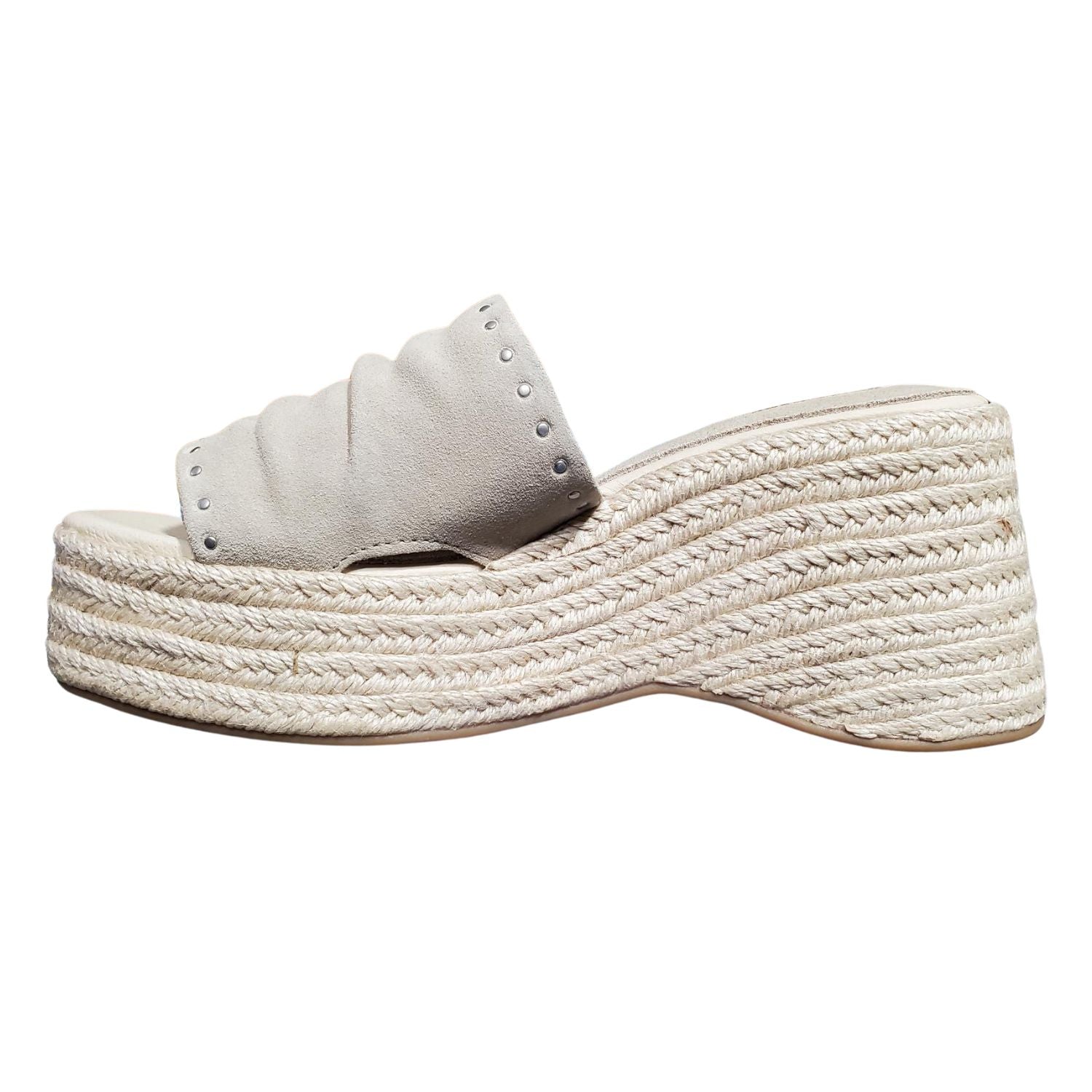 Mia Womens Palmira Slip On Platform Wedge Sandal, Sand