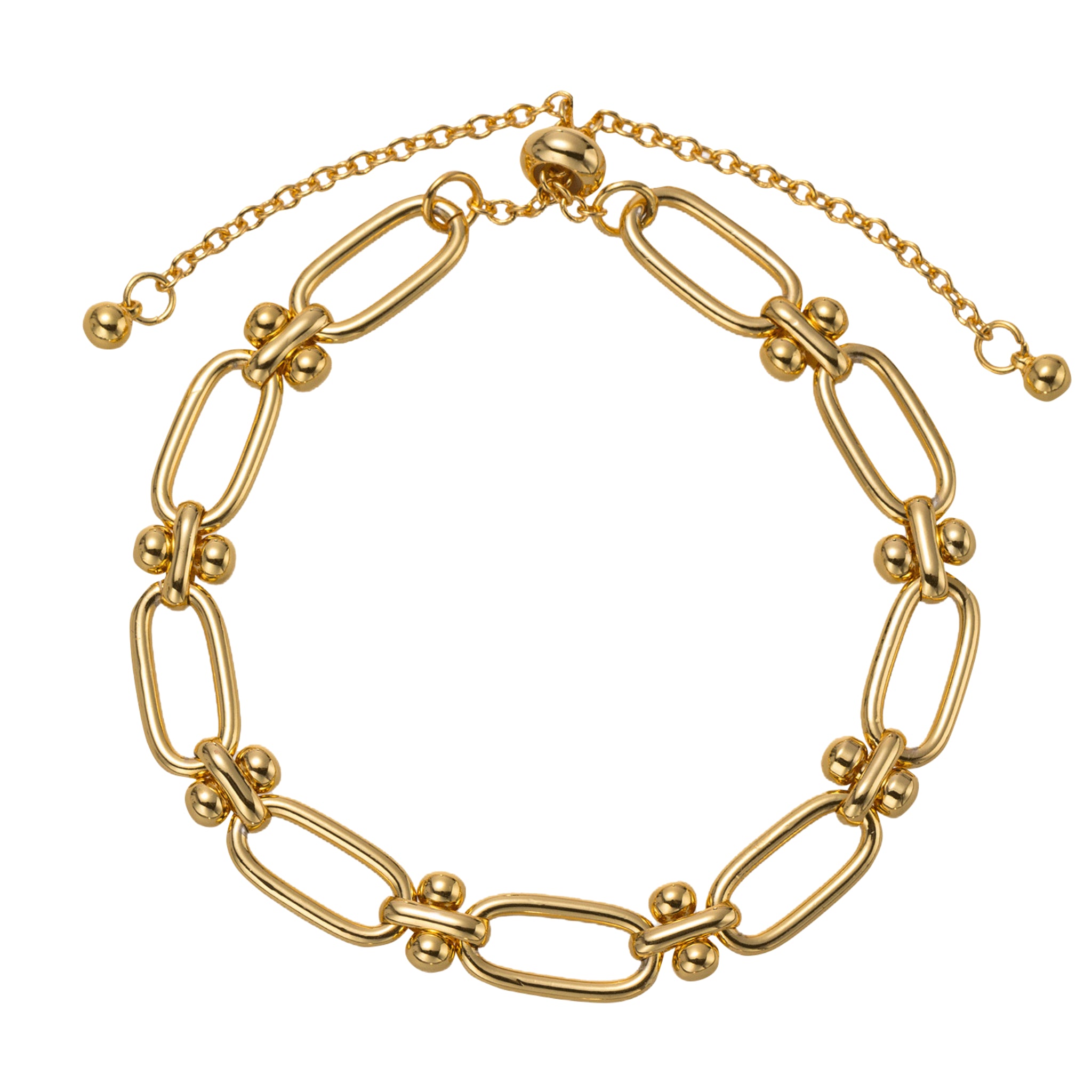Jane Marie 18K Gold Plated Geometry Chain Bracelet