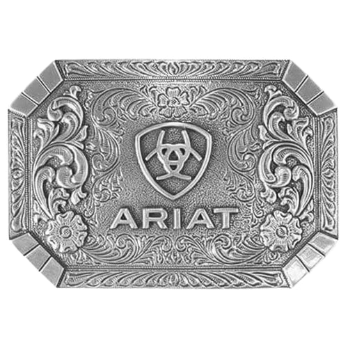 Ariat Mens Rectangle Western Floral Engraved Belt Buckle