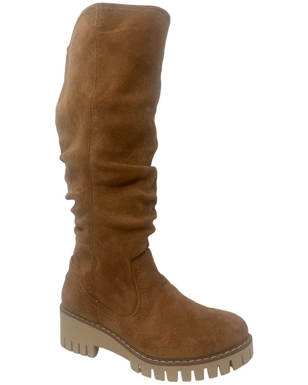 Very G Womens Dashing Tall Round Toe Slouchy Suede Knee High Fashion Boots
