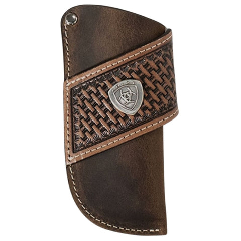 Ariat Basketweave Sunburst Embossed Leather Belt Knife Sheath