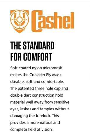 Cashel Crusader Horse Fly Mask, Standard with Ears, Military Support, Blue