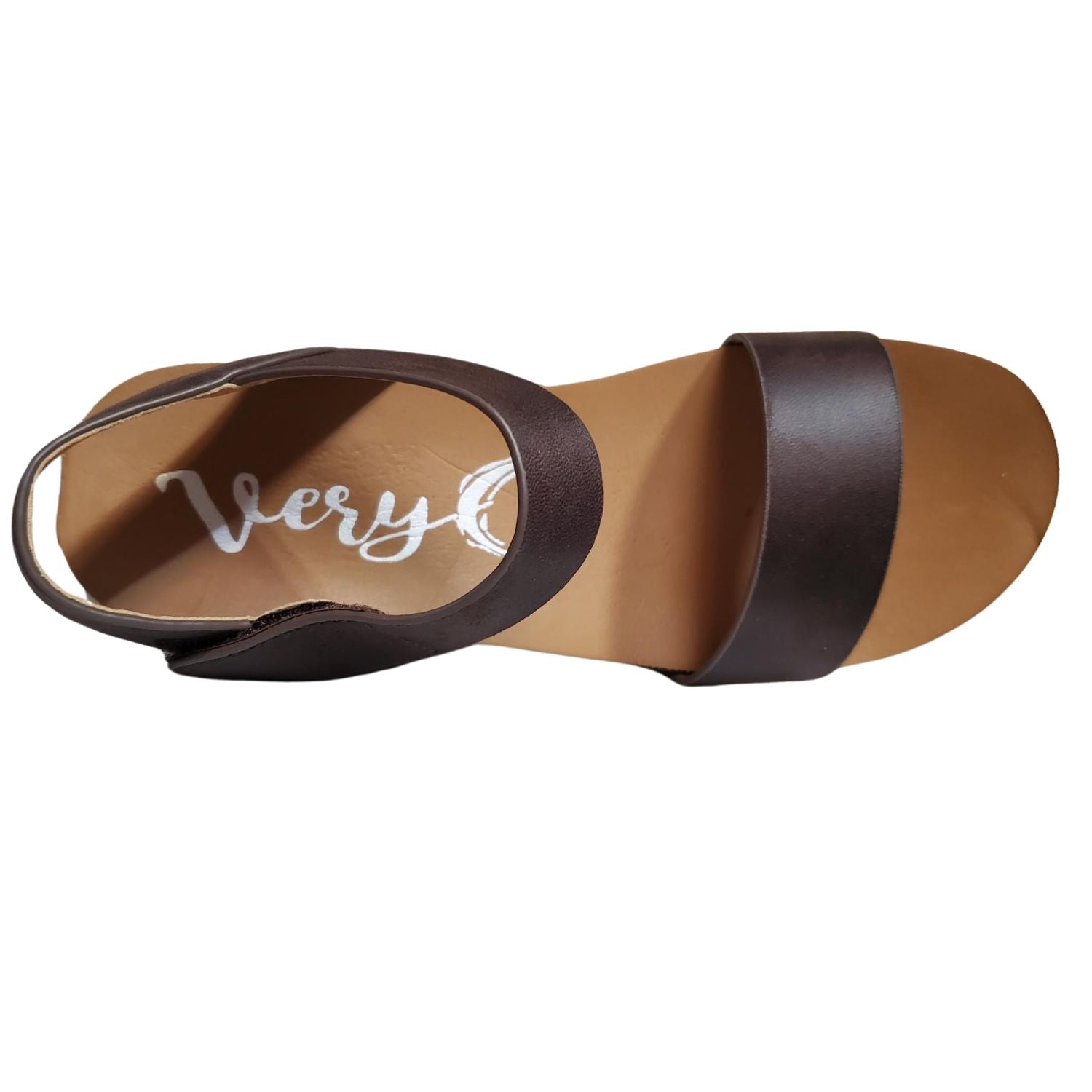 Very G Womens Devon 2 Wedge Heel Platform Sandal, Chocolate