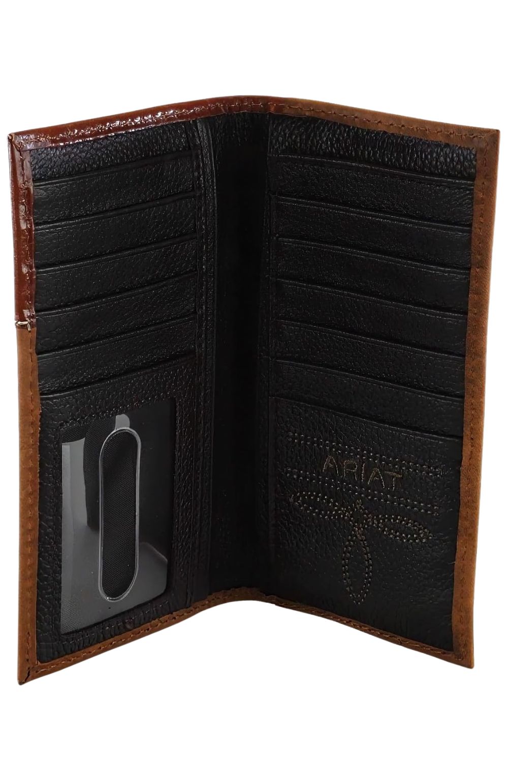 Ariat Mens Diamond Concho Embossed Leather Rodeo Checkbook Wallet