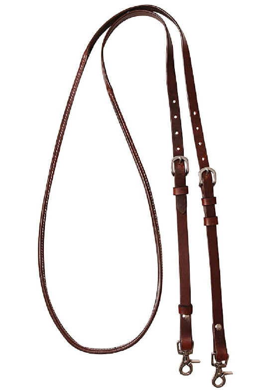 Cashel Adjustable Roping Rein Buckle and Keeper Ends, 8', Chocolate