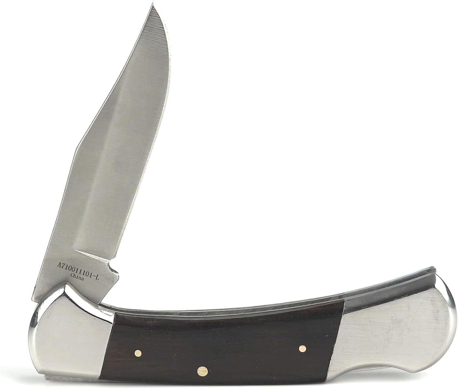 Ariat 3.5" Plain Edge Blade Steel Wood Handle Lockback Folding Knife