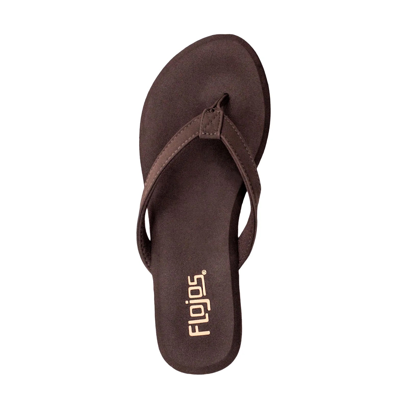 Flojos Womens Olivia Slip On Wedge Thong Sandals- Brown