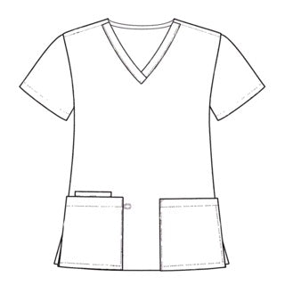 Green Town Womens V-Neck Scrub Top - Christmas Holiday Prints