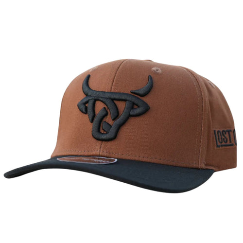 Lost Calf Mens Brown Swiss Curved Bill Adjustable Snapback Cap Hat