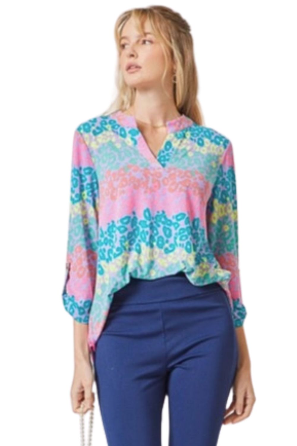 Dear Scarlett Womens Lizzy Relaxed Flowy High Low Blouse