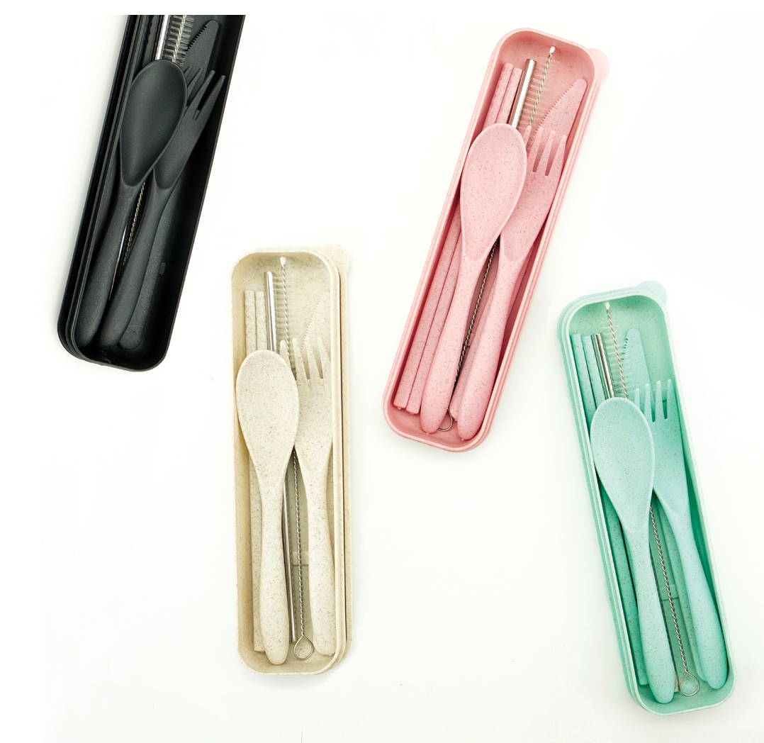 Krumbs Kitchen Against The Grain On-The-Go Wheat Straw Utensil Set