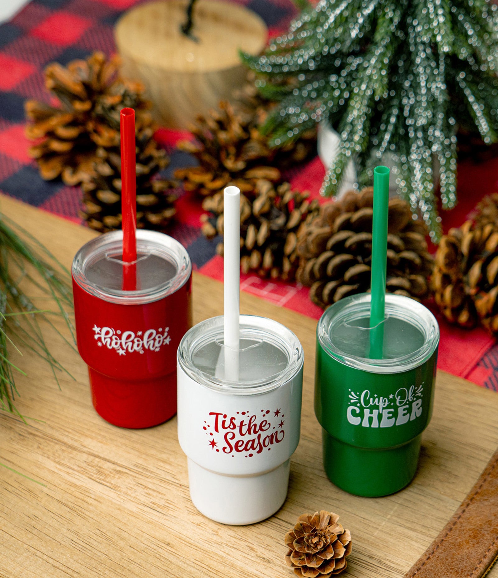 Santa's Lil' Sipper Mini 3oz Stainless Steel Tumbler With Lid and Straw