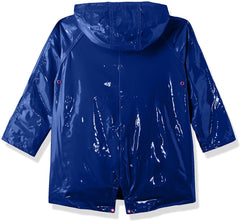 Wippette Little Girls Solid Color Hooded Raincoat Jacket (Navy, 4)