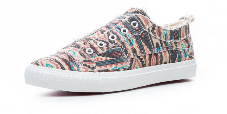 Corkys Womens Babalu Casual Slip On Fashion Sneaker (10, Pink Aztec)