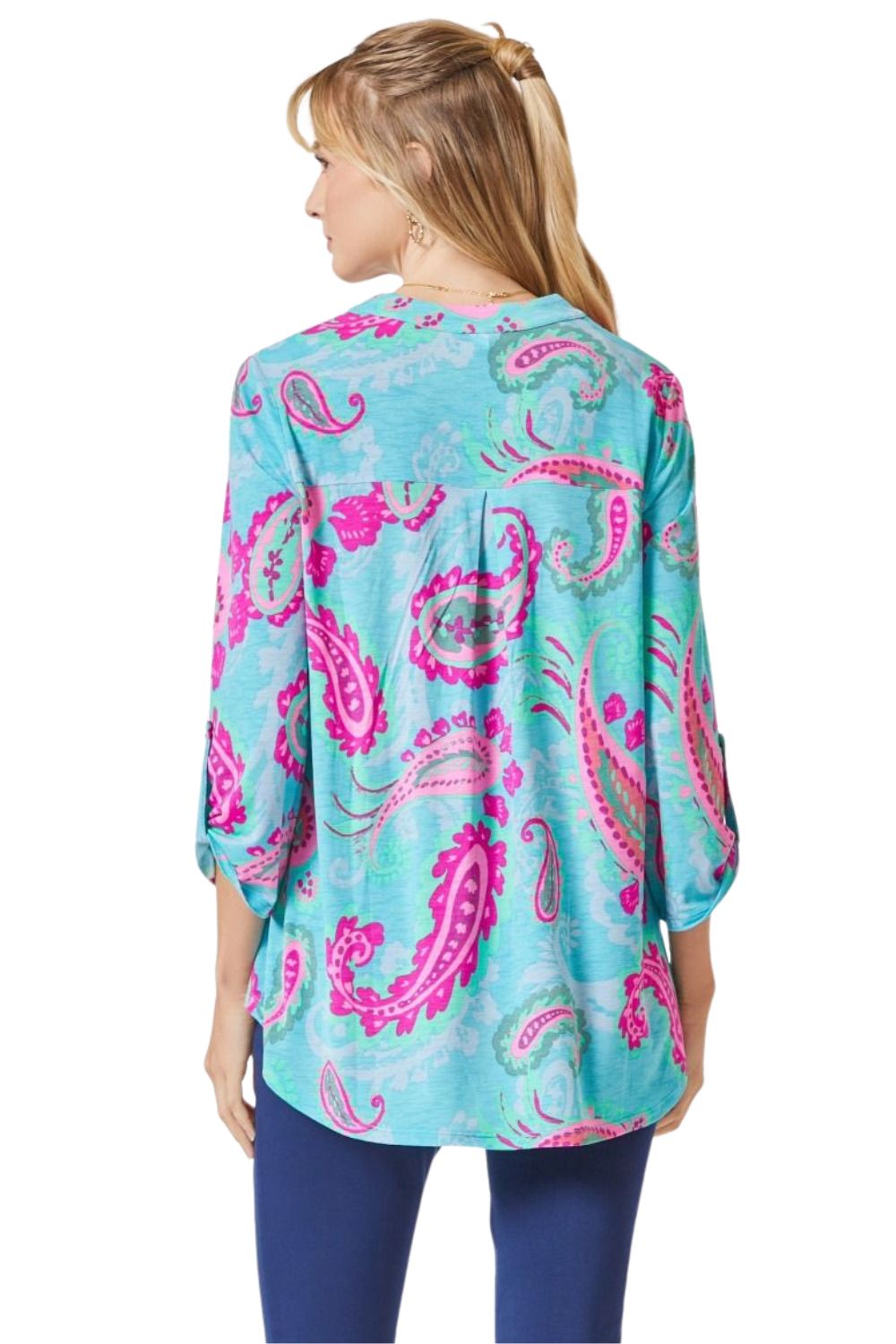 Dear Scarlett Womens Lizzy Relaxed Flowy High Low Blouse