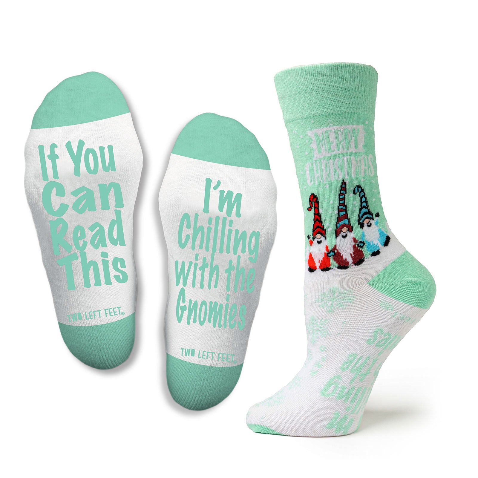 Two Left Feet Holiday Christmas Adult Sock, Small Feet
