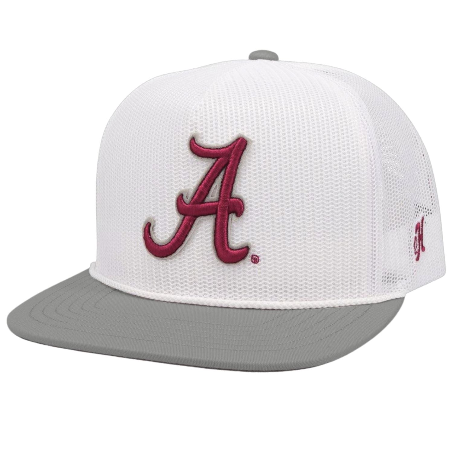 Hooey Mens University of Alabama Logo Mesh Adjustable Snapback Cap Hat, White