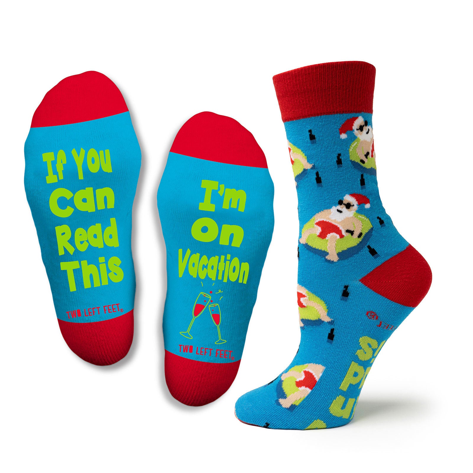 Two Left Feet Holiday Christmas Adult Sock, Small Feet
