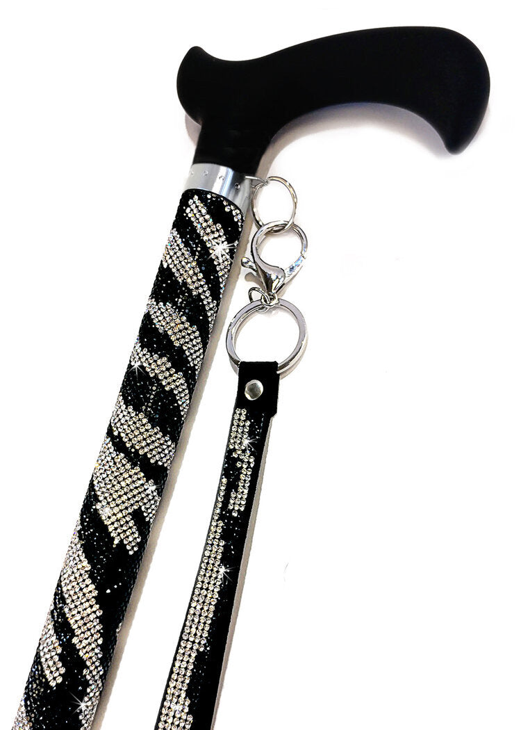 Jacqueline Kent Adjustable Crystal Rhinestone Fashion Sugar Walking Cane
