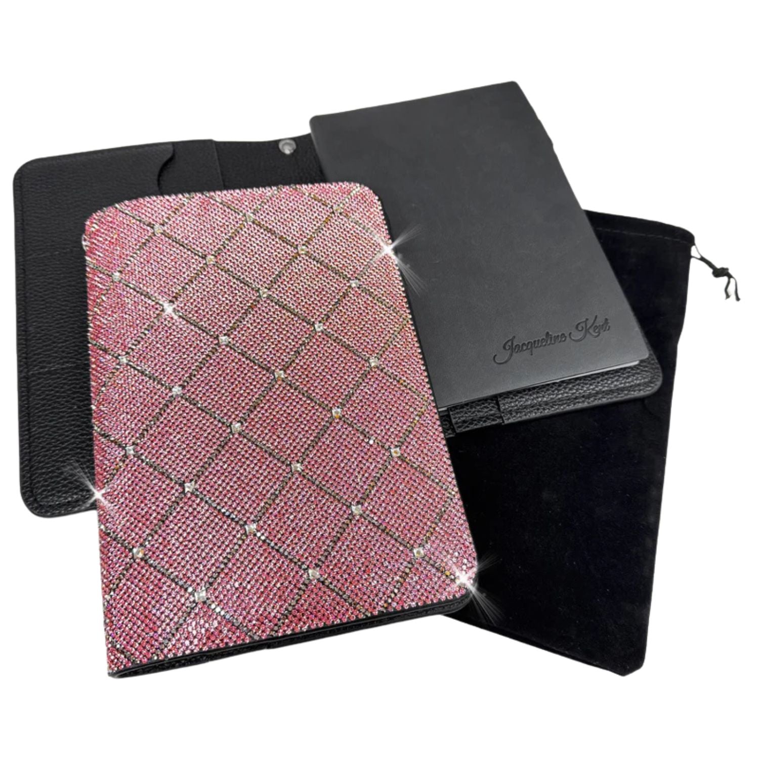 Jacqueline Kent VIP Pink Cross Crystal Embellished Notebook