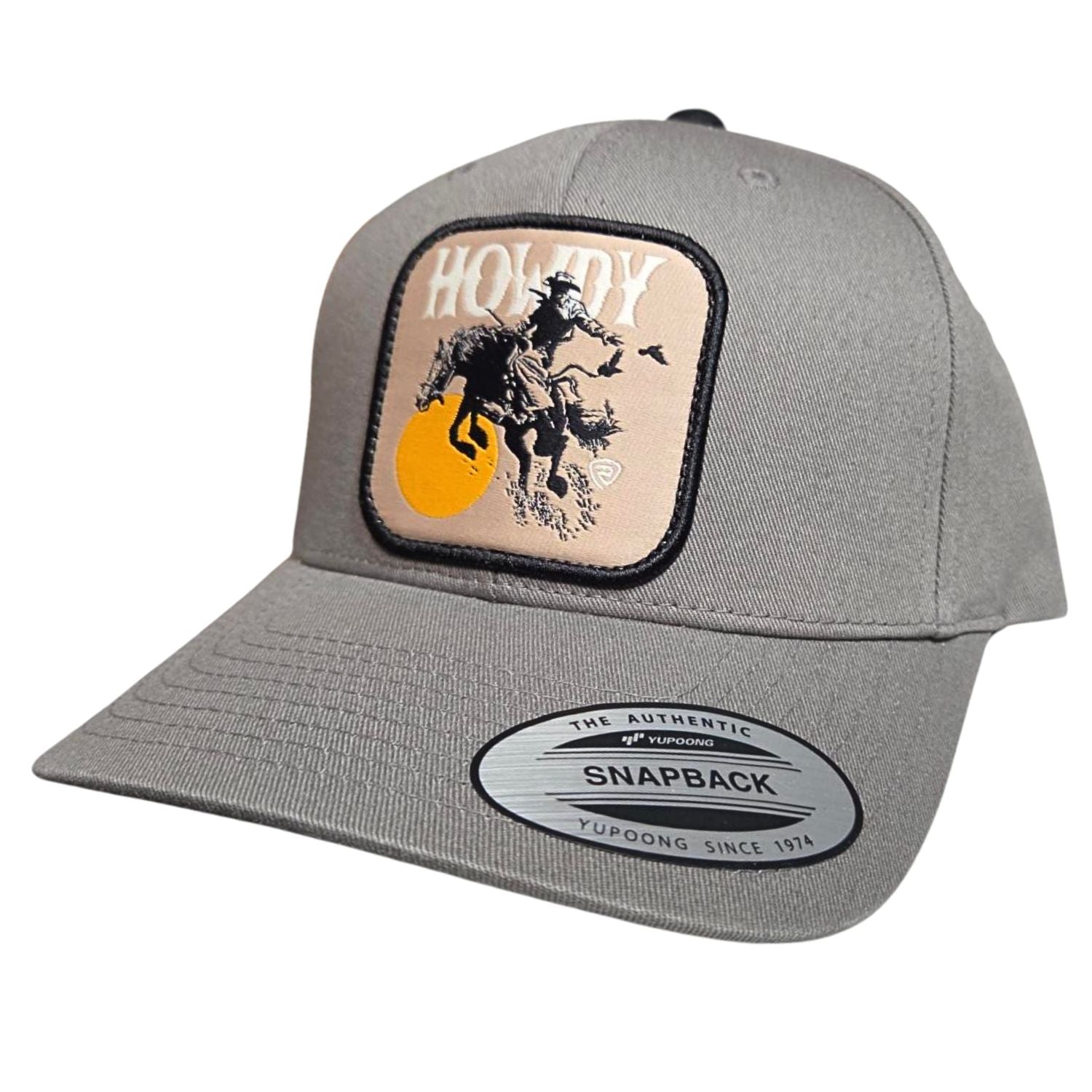 Rock n Roll Mens Howdy Patch Adjustable Snapback Cap Hat, Taupe