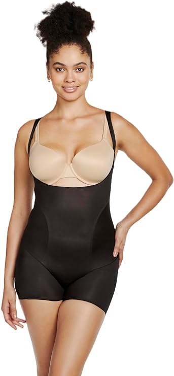 TC Fine Intimates Womens Skin Benefit Open Bust Boyshort Bodysuit