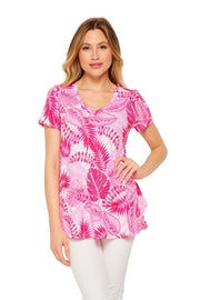 HoneyMe Womens Floral Print Short Sleeve Top