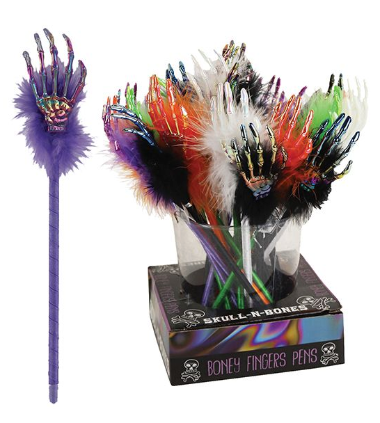 Skull-N-Bones Metallic Boney Fingers Pen, Assorted