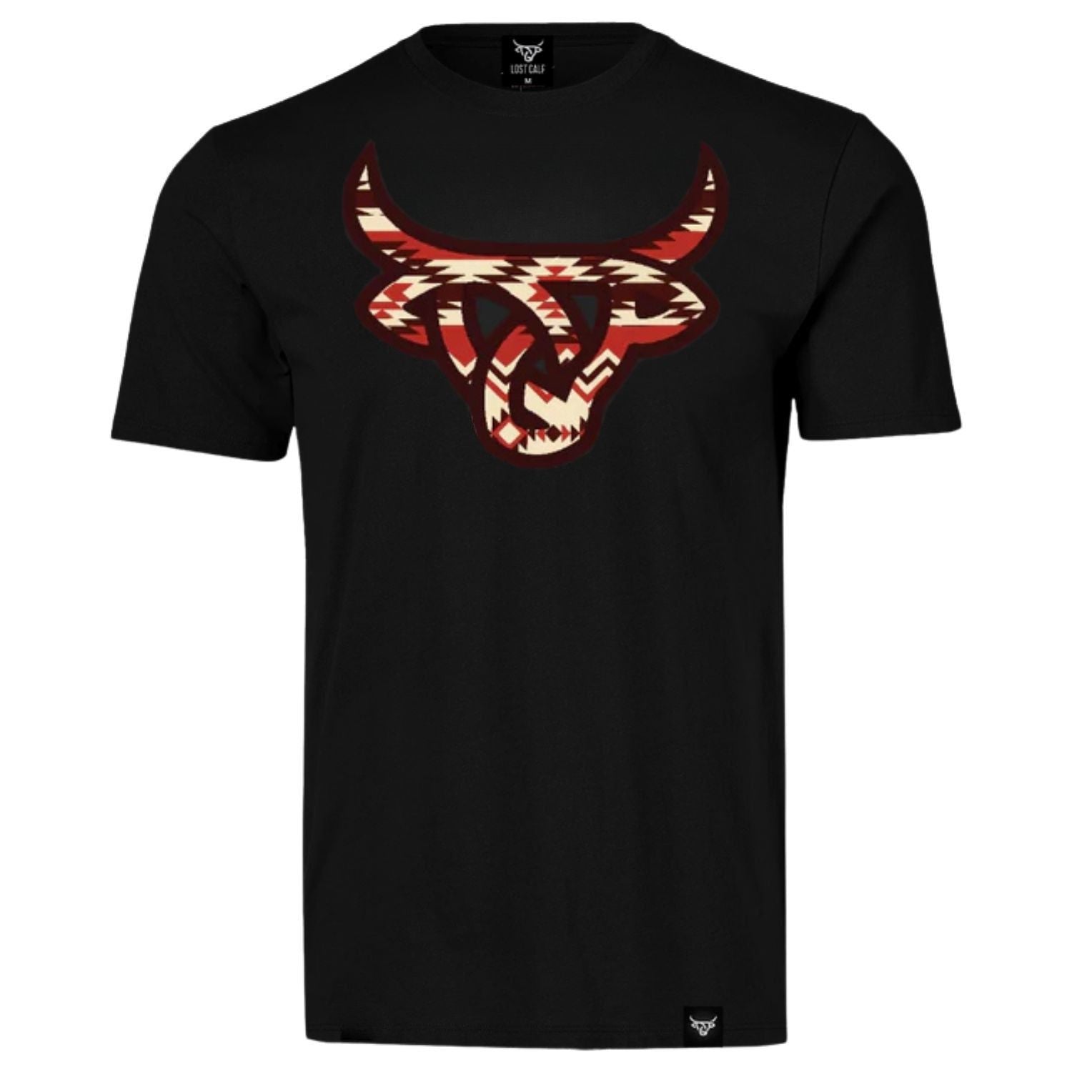 Lost Calf Unisex Angus Short Sleeve Tee Shirt, Azteca
