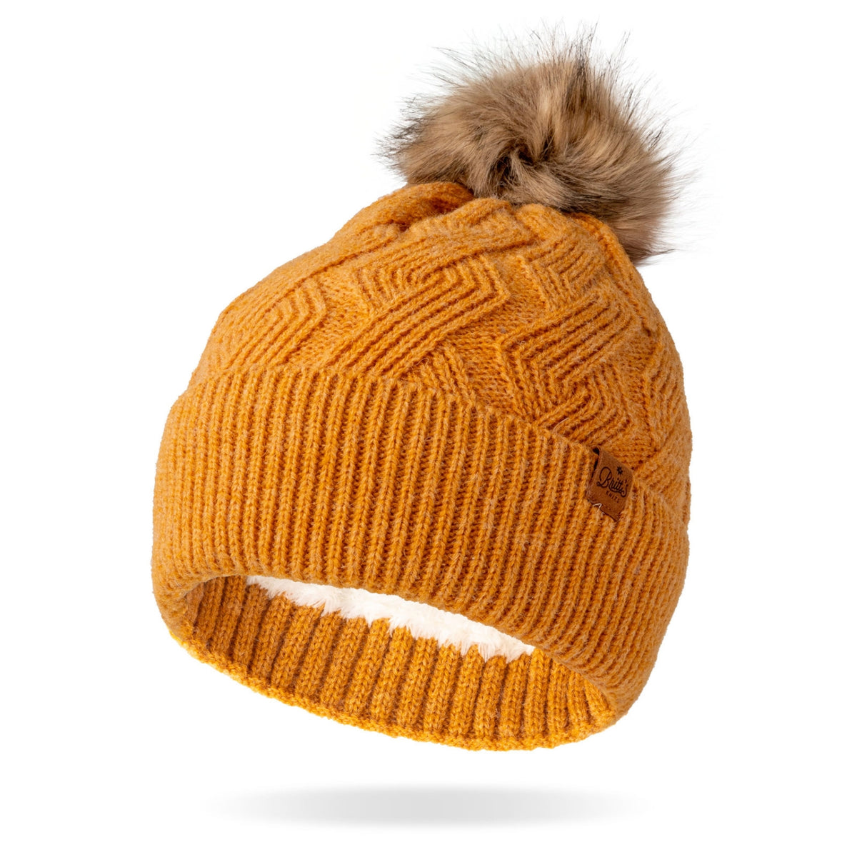 Britt's Knits Diamond Weave Mainstay Pom Hat
